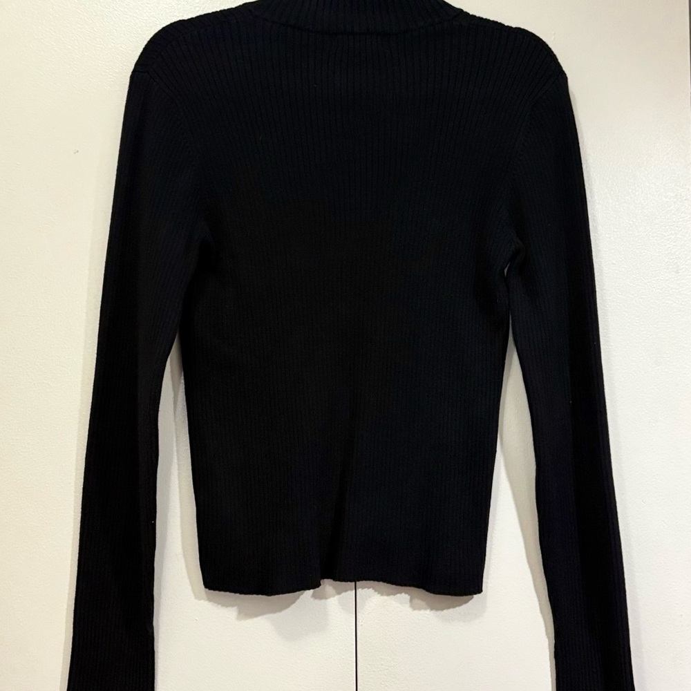 Anne Klein Black Ribbed Sweater - Picture 3 of 7